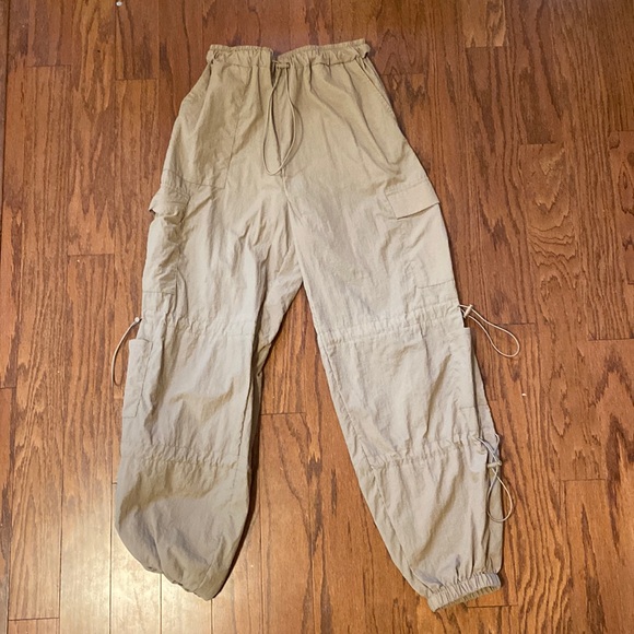 Forever 21 beige, parachute pants - Picture 1 of 2